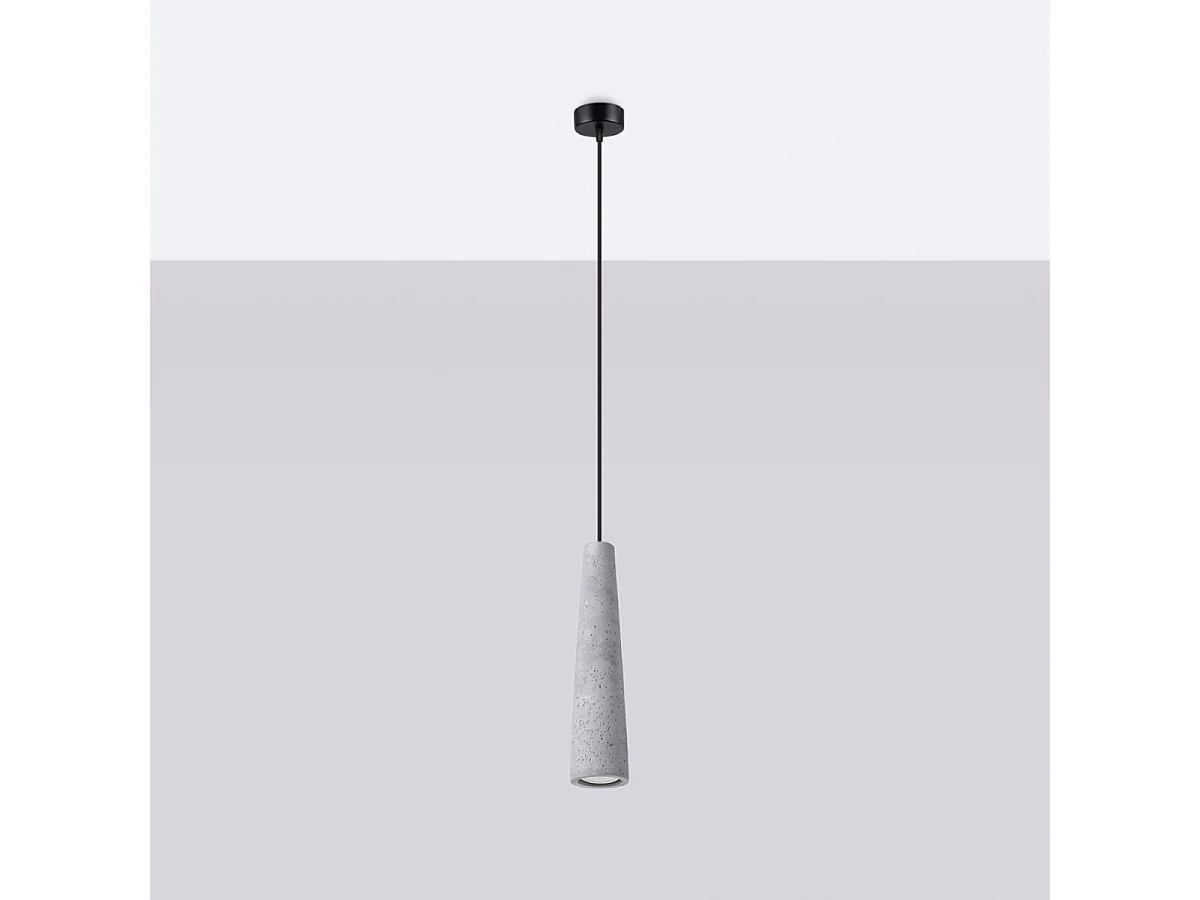 Lampy wiszące industrialny Zyntria, beton - 1 źródło światła 4000K - L.8 x H.125 cm - szary 4751468 - obrazek 1