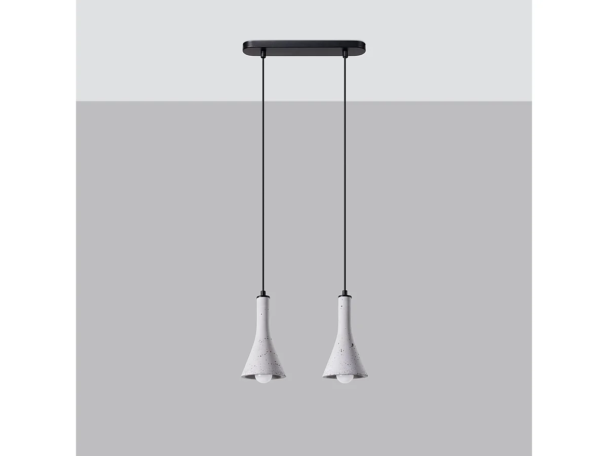 Lampy wiszące nowoczesny Lum, beton - 2 źródło światła 4000K - L.34 x H.113 cm - szary 4751511 - obrazek 1