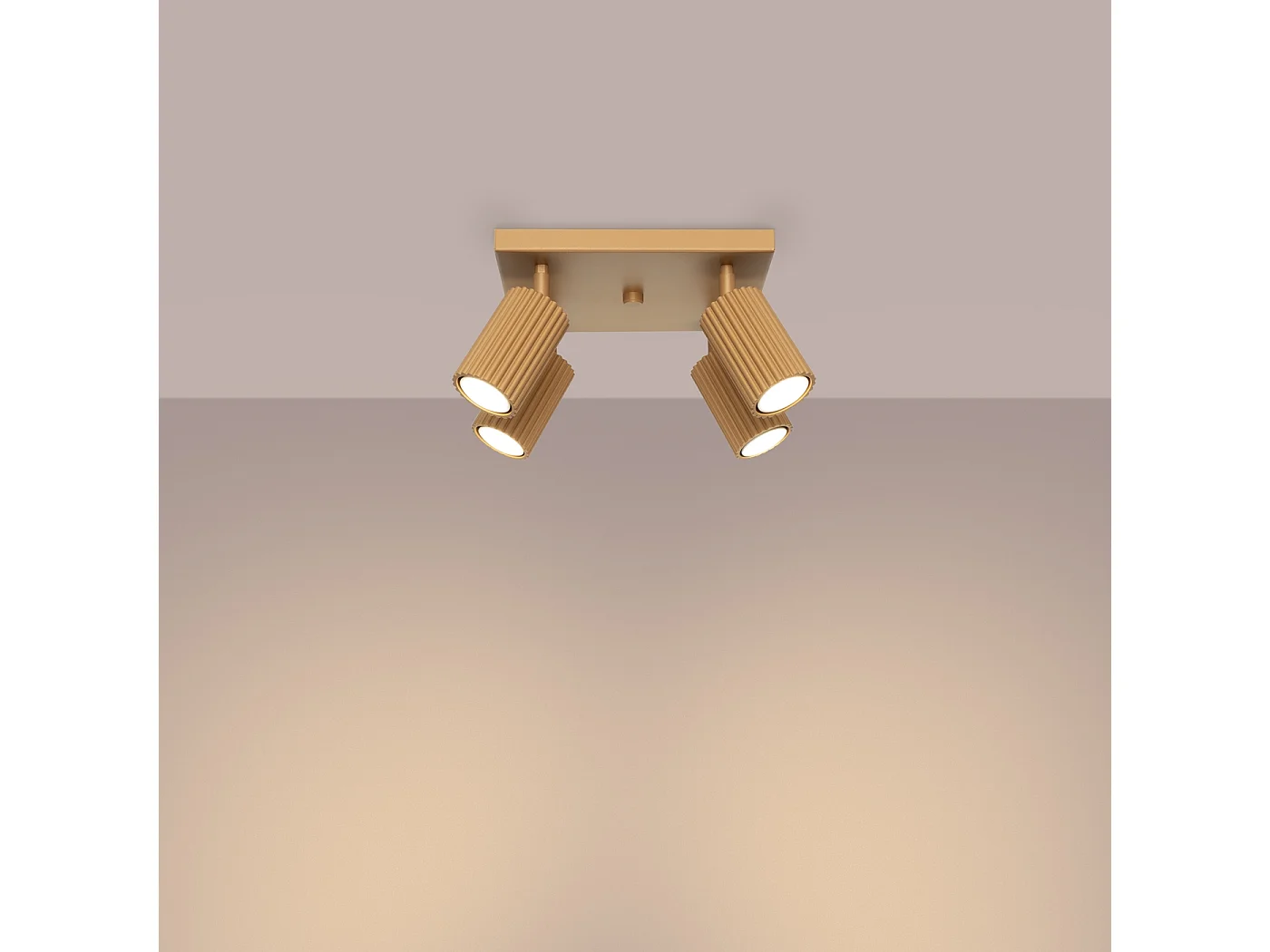 Lampa sufitowa minimalistyczny Gloow, aluminium - 4 źródło światła 3000K - L.25 x H.16.5 cm - złoty 4751959 - obrazek 1