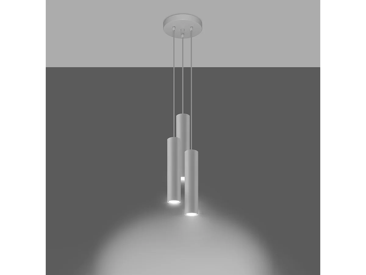 Lampy wiszące nowoczesny Toris, stal - 3 źródło światła 3000K - L.20 x H.110 cm - biały 4752617 - obrazek 1