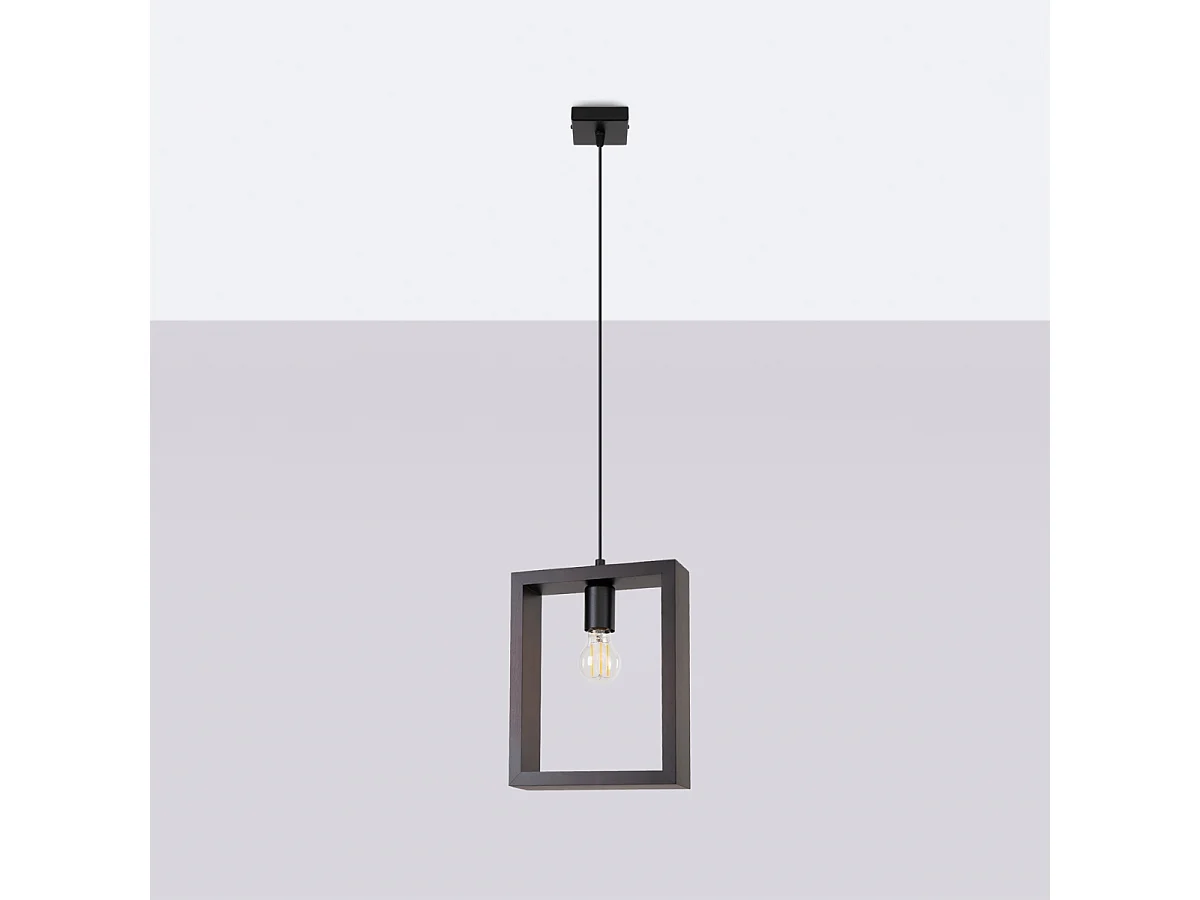 Lampy wiszące skandynawski Zodiara, stal/drewno - 1 źródło światła 4000K - L.24 x H.133 cm - wenge 4752719 - obrazek 1