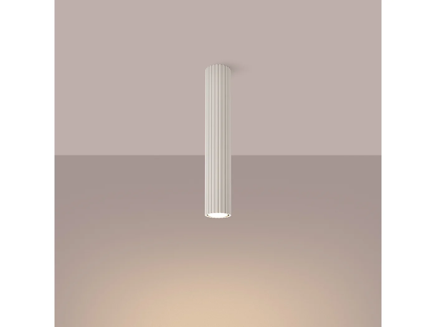 Lampa sufitowa minimalistyczny Gloow, aluminium - 1 źródło światła 3000K - L.6.5 x H.40 cm - beżowy 4751884 - obrazek 1