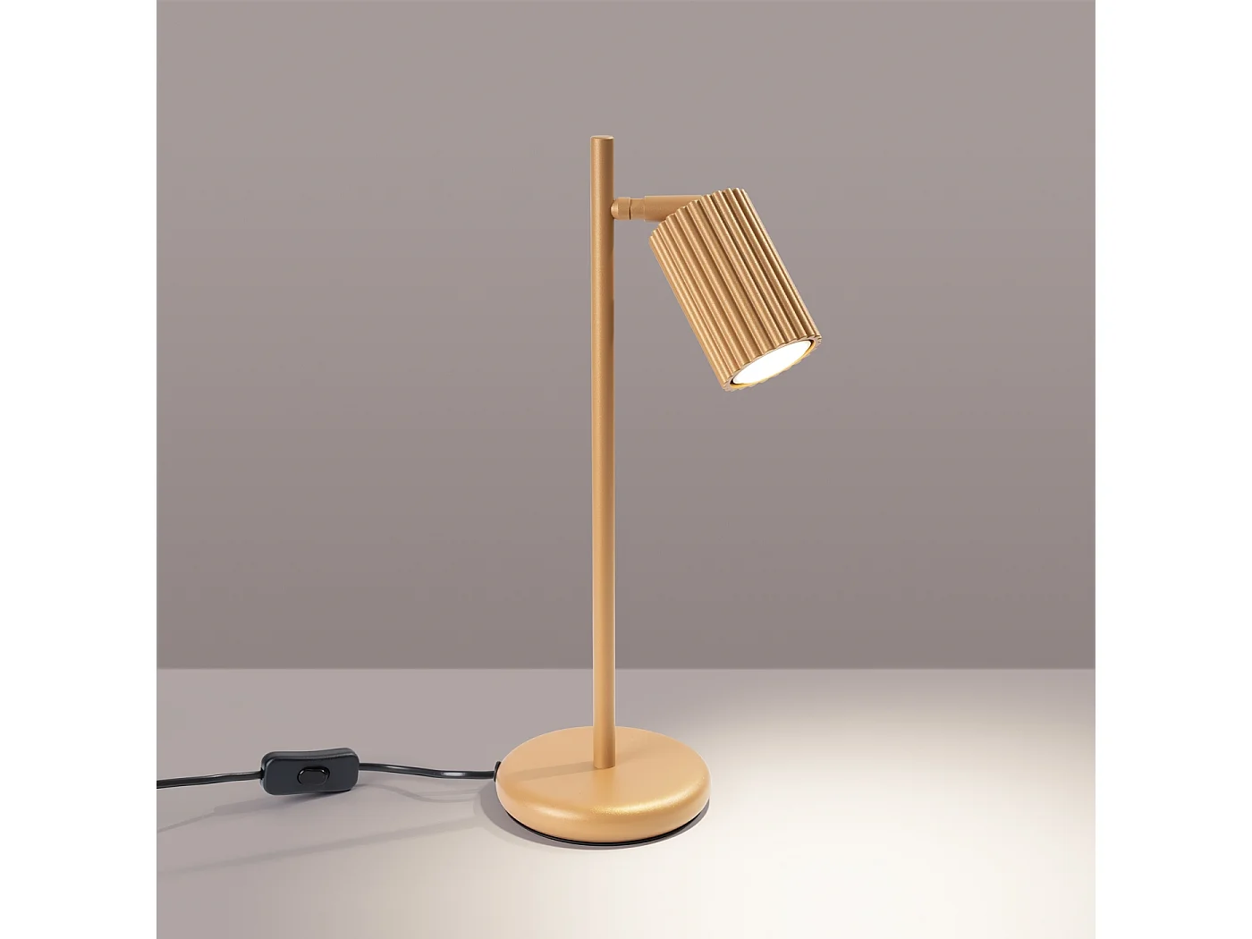 Lampa biurkowa minimalistyczny Gloow, aluminium - 1 źródło światła 3000K - L.14.5 x H.43 cm - złoty 4752403 - obrazek 1