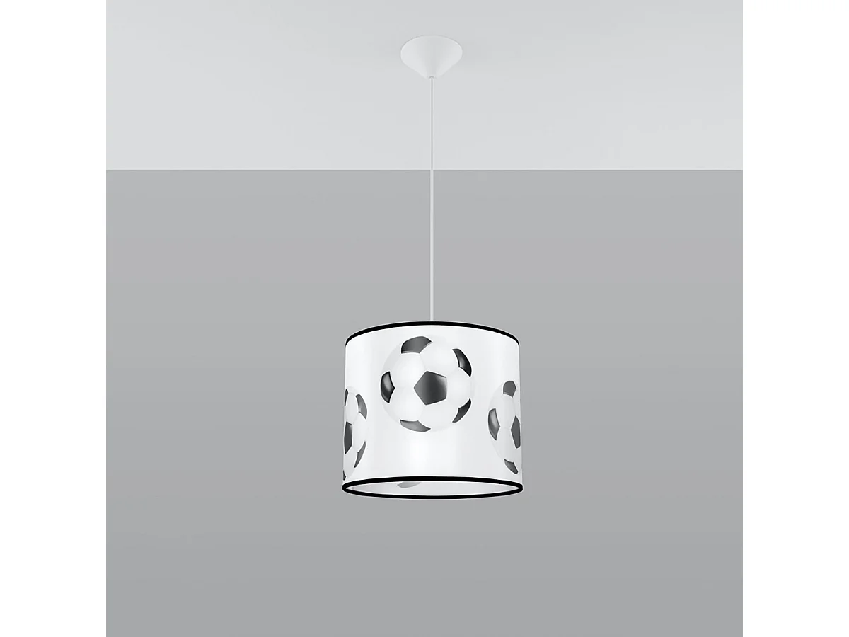Lampy wiszące nowoczesny Calcio a, PVC - 1 źródło światła 4000K - L.30 x H.82 cm - biały/czarny 4752763 - obrazek 1