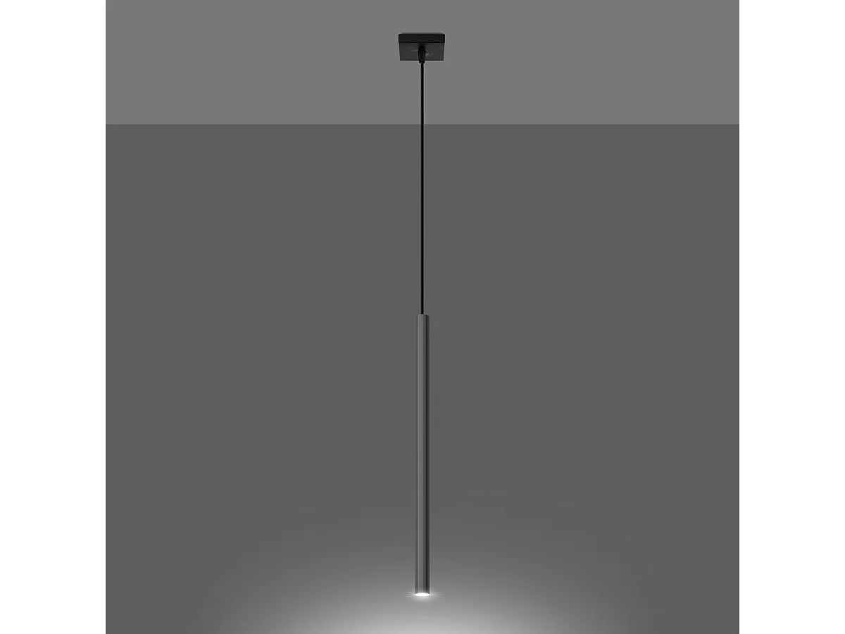Lampy wiszące nowoczesny Brill, stal – 1 źródło światła 3000K – L.8 x H.100 cm – chrom 4752613