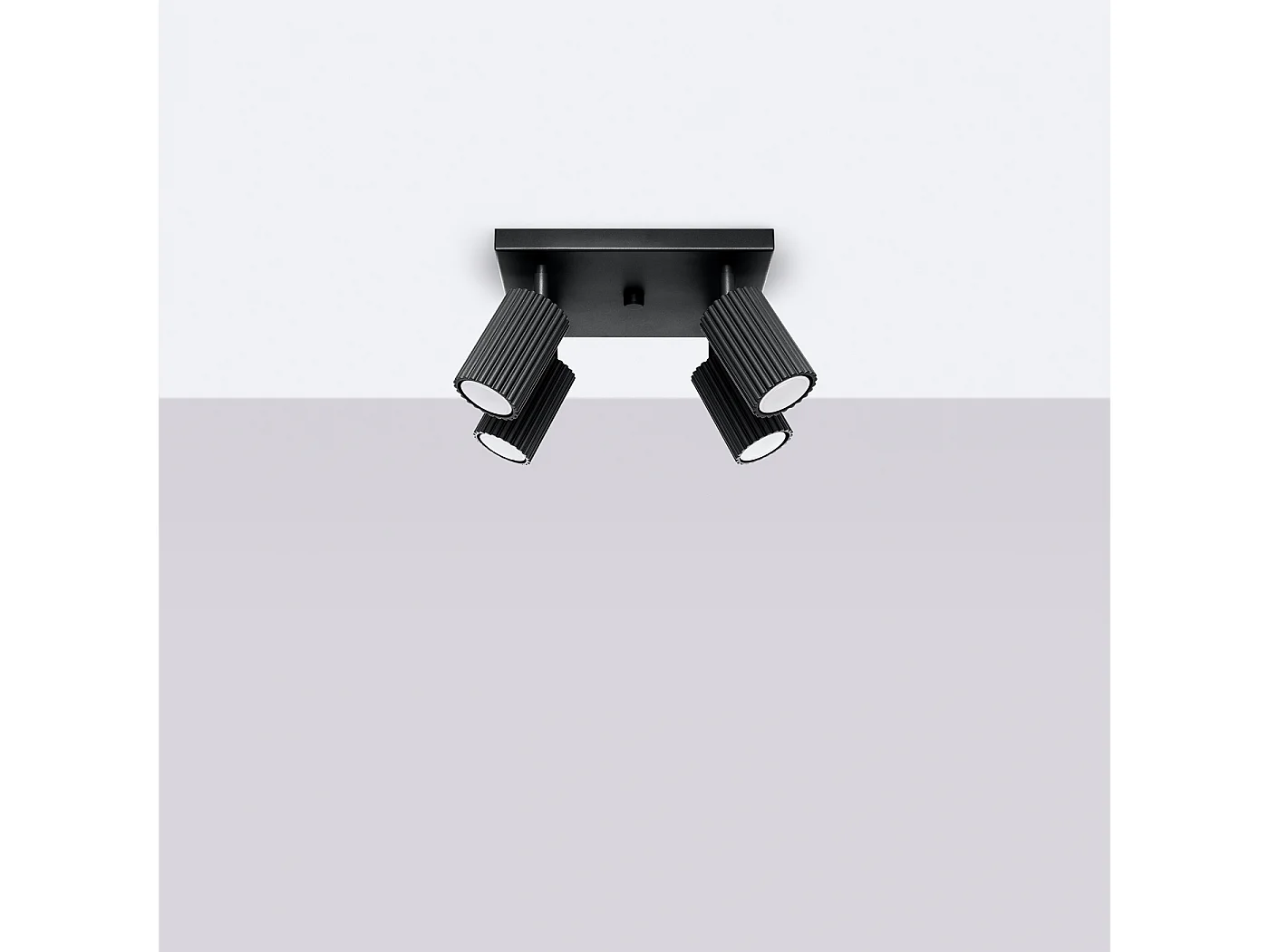 Lampa sufitowa minimalistyczny Gloow, aluminium - 4 źródło światła 4000K - L.25 x H.16.5 cm - czarny 4751893 - obrazek 1
