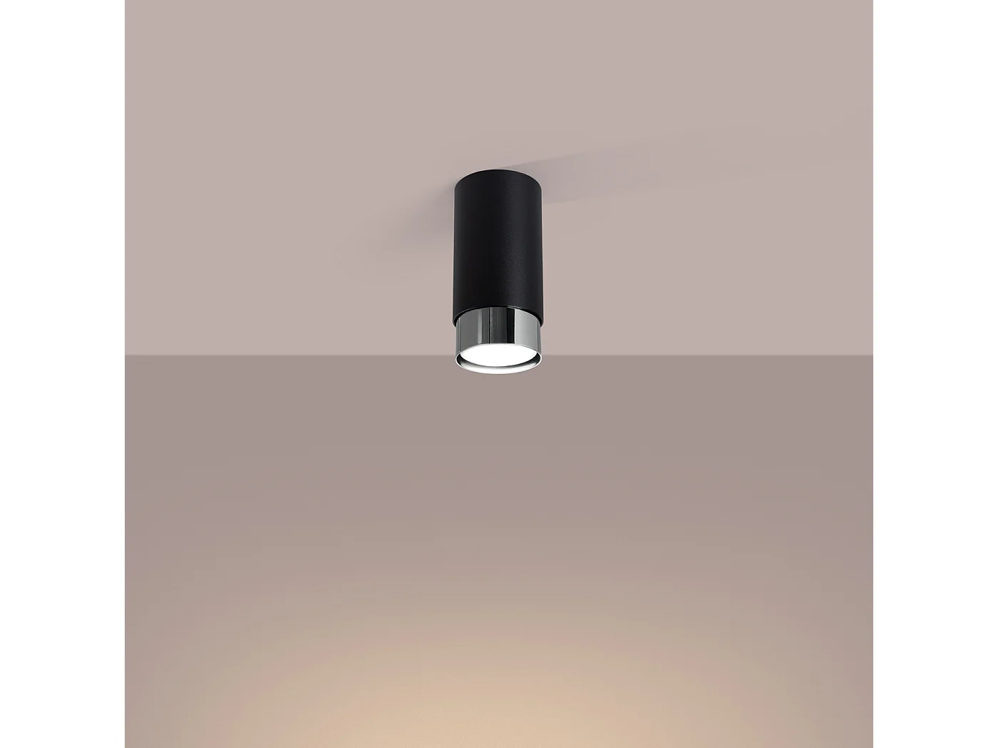 Lampa sufitowa nowoczesny Alvor, stal - 1 źródło światła 3000K - L.6 x H.12.5 cm - czarny/chrom 4751958 - obrazek 1