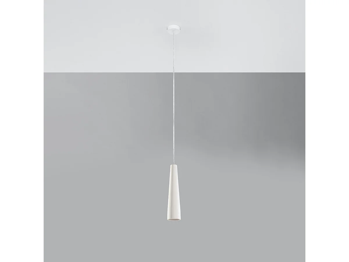 Lampy wiszące nowoczesny Eclix, ceramika - 1 źródło światła 4000K - L.8 x H.132 cm - biały 4752614 - obrazek 1