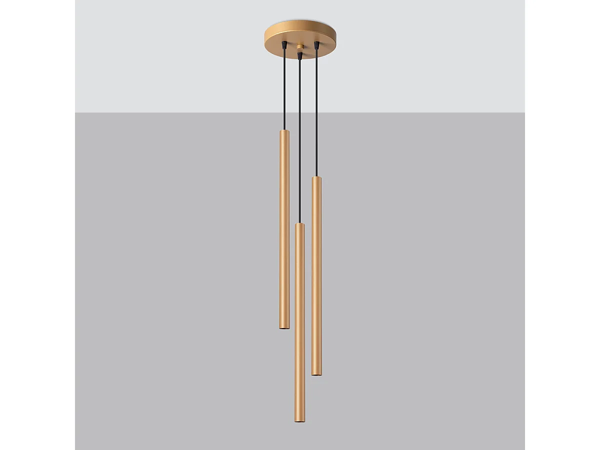 Lampy wiszące nowoczesny Brill, stal - 3 źródło światła 4000K - L.20 x H.115 cm - złoty 4752723 - obrazek 1