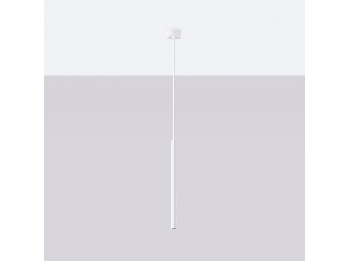 Lampy wiszące nowoczesny Elara, stal - 1 źródło światła 4000K - L.8 x H.120 cm - biały 4752772 - obrazek 1