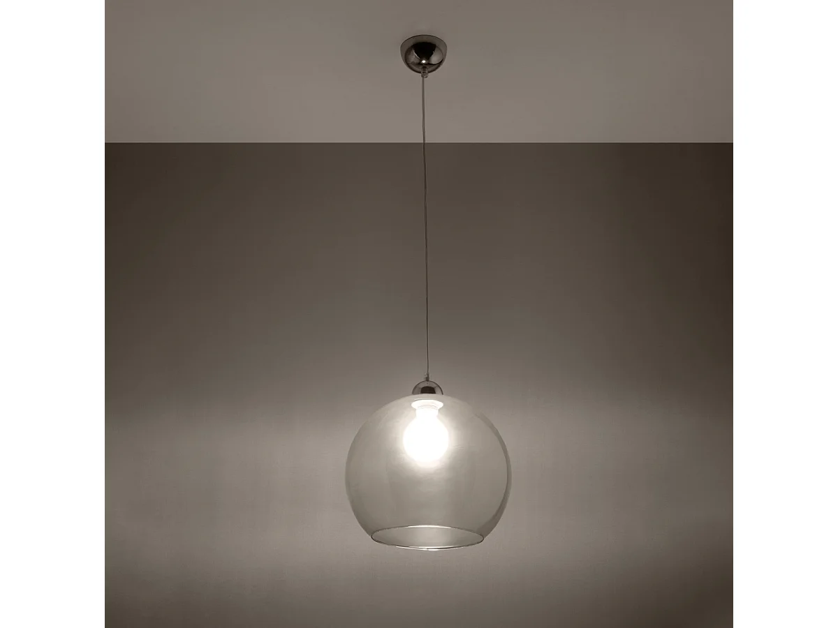 Lampy wiszące minimalistyczny Esfera, stal/szkło - 1 źródło światła 3000K - L.30 x H.120 cm - transparentny 4752754 - obrazek 1