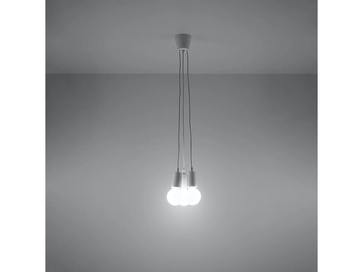 Lampy wiszące nowoczesny Astis, PVC - 3 źródło światła 3000K - L.15 x H.90 cm - biały 4752786 - obrazek 1
