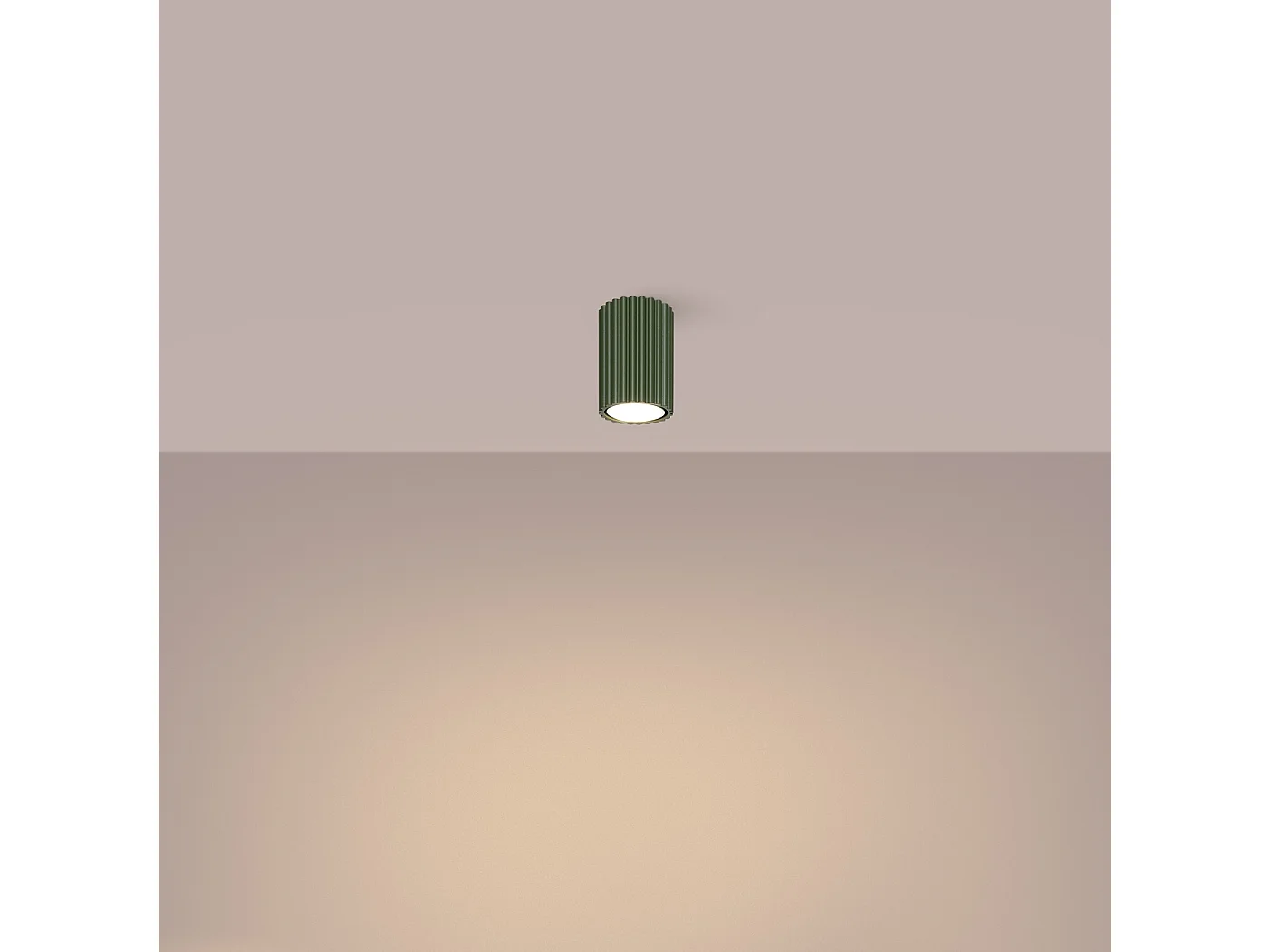 Lampa sufitowa minimalistyczny Gloow, aluminium - 1 źródło światła 3000K - L.6.5 x H.10 cm - zielony oliwkowy 4753057 - obrazek 1