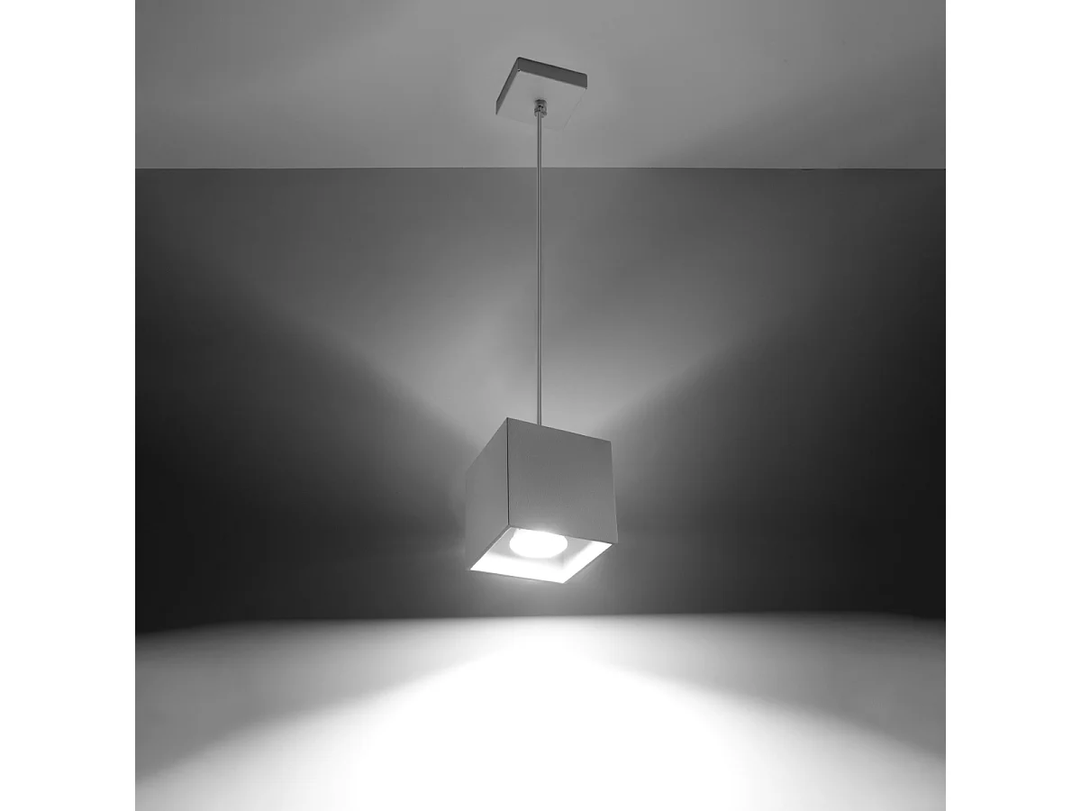 Lampy wiszące nowoczesny Quadx, aluminium - 1 źródło światła 3000K - L.10 x H.110 cm - biały 4752830 - obrazek 1