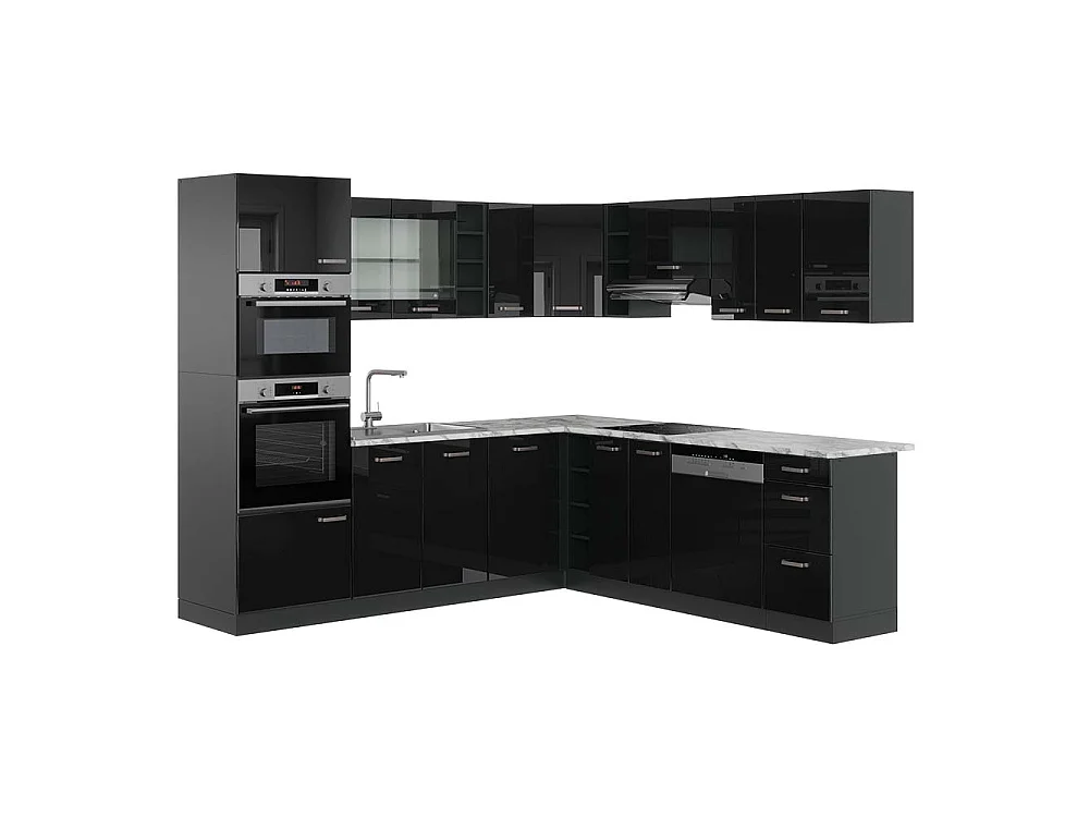 Kuchnia narożna czarny połysk/antracyt 247x60x81.6 r-line 4779280