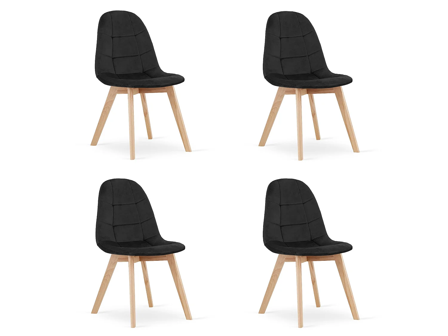 Krzesło Valora NUUC, czarny aksamit, ergonomiczny design x4 4795532 - obrazek 1