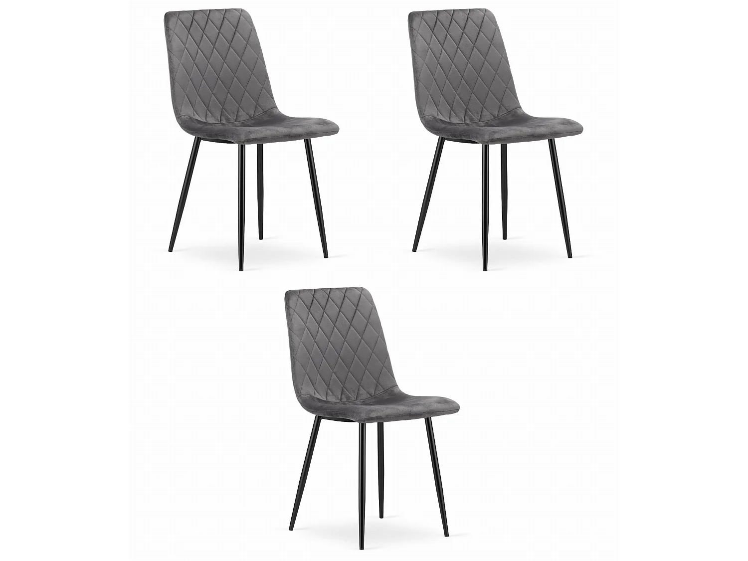 Krzesło Valora TURIN Ciemnoszary aksamitny ergonomiczny design x3 4795574 - obrazek 1