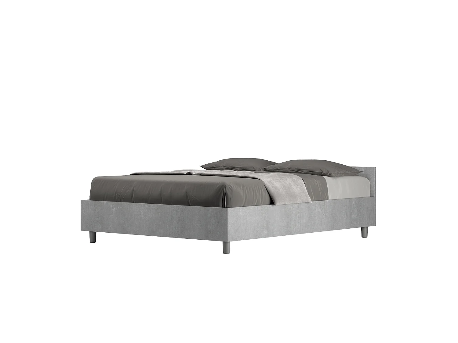 Łóżko wyposażone w stelaż z listwami 140x200 cementu Nuamo 3578980 - obrazek 1