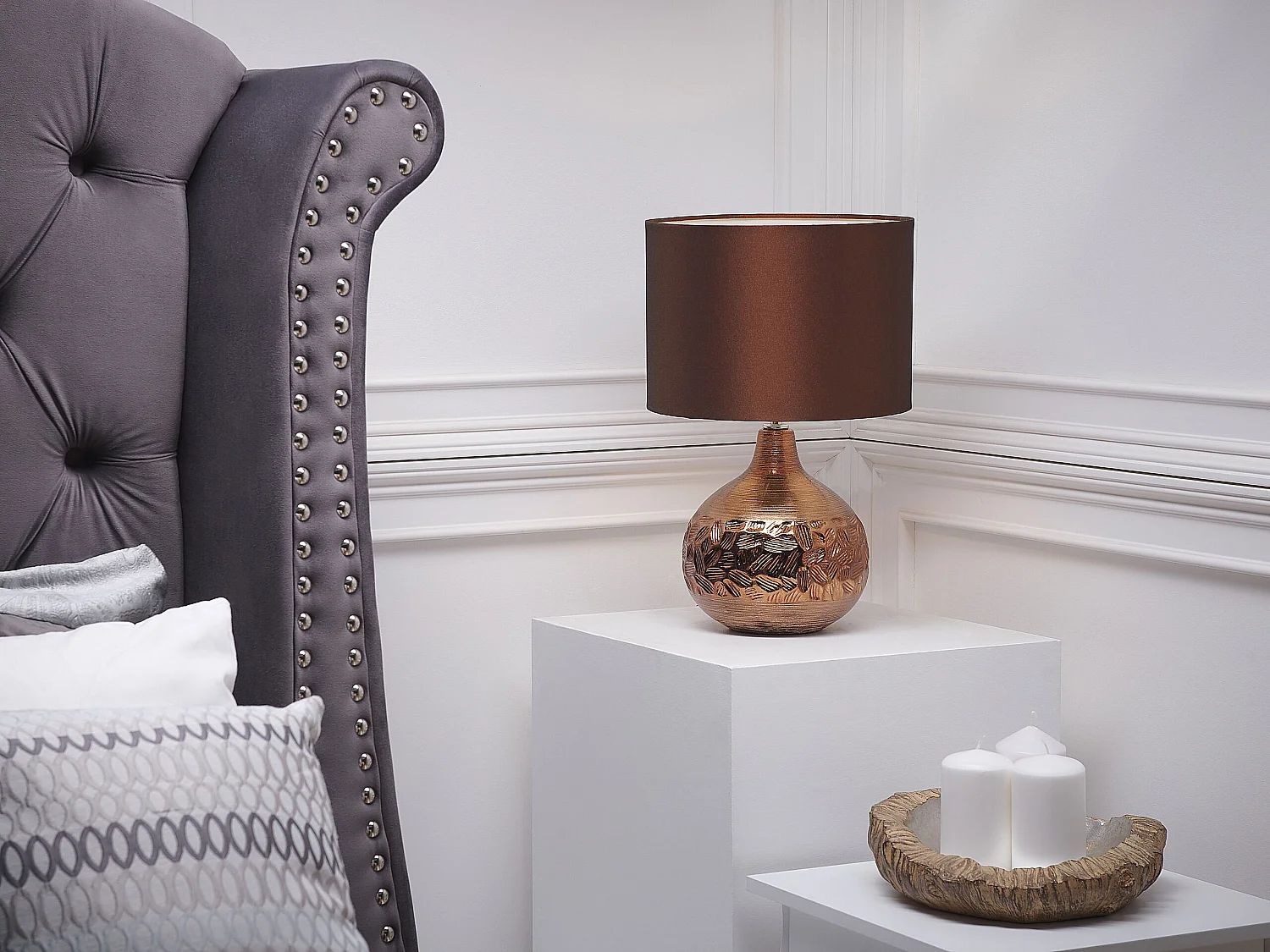 Lampa stołowa YAKIMA Porcelana Brązowy 150695