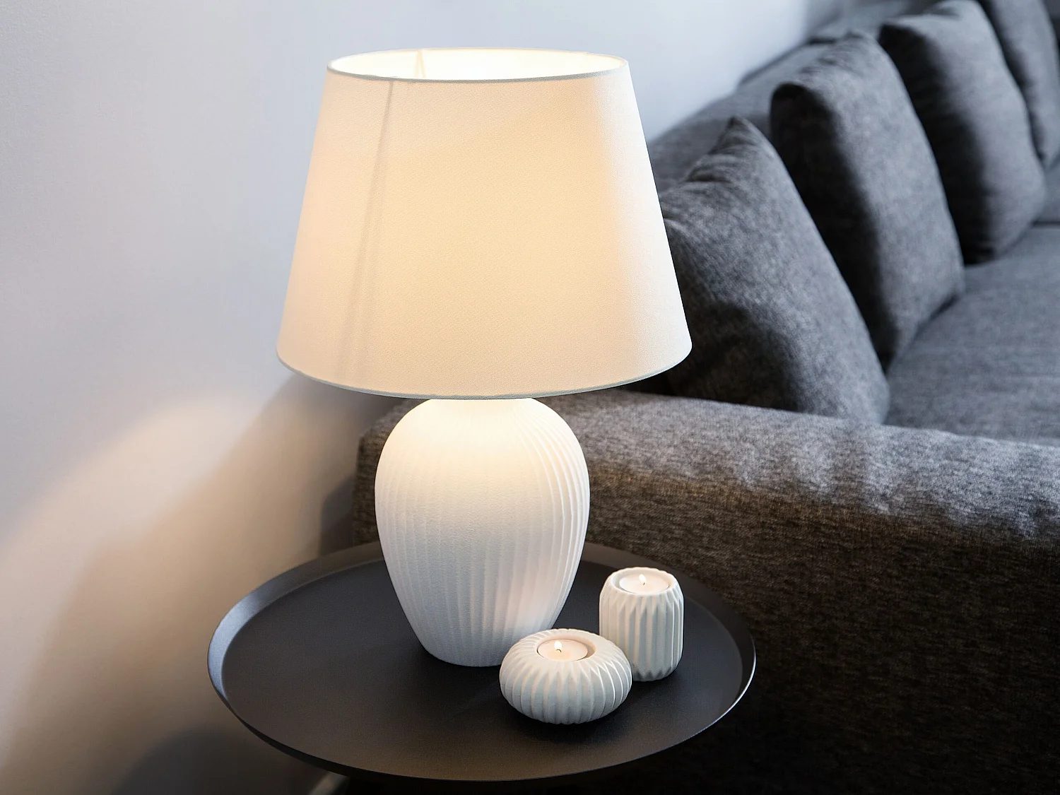 Lampa stołowa FERGUS Ceramika Biały 143933