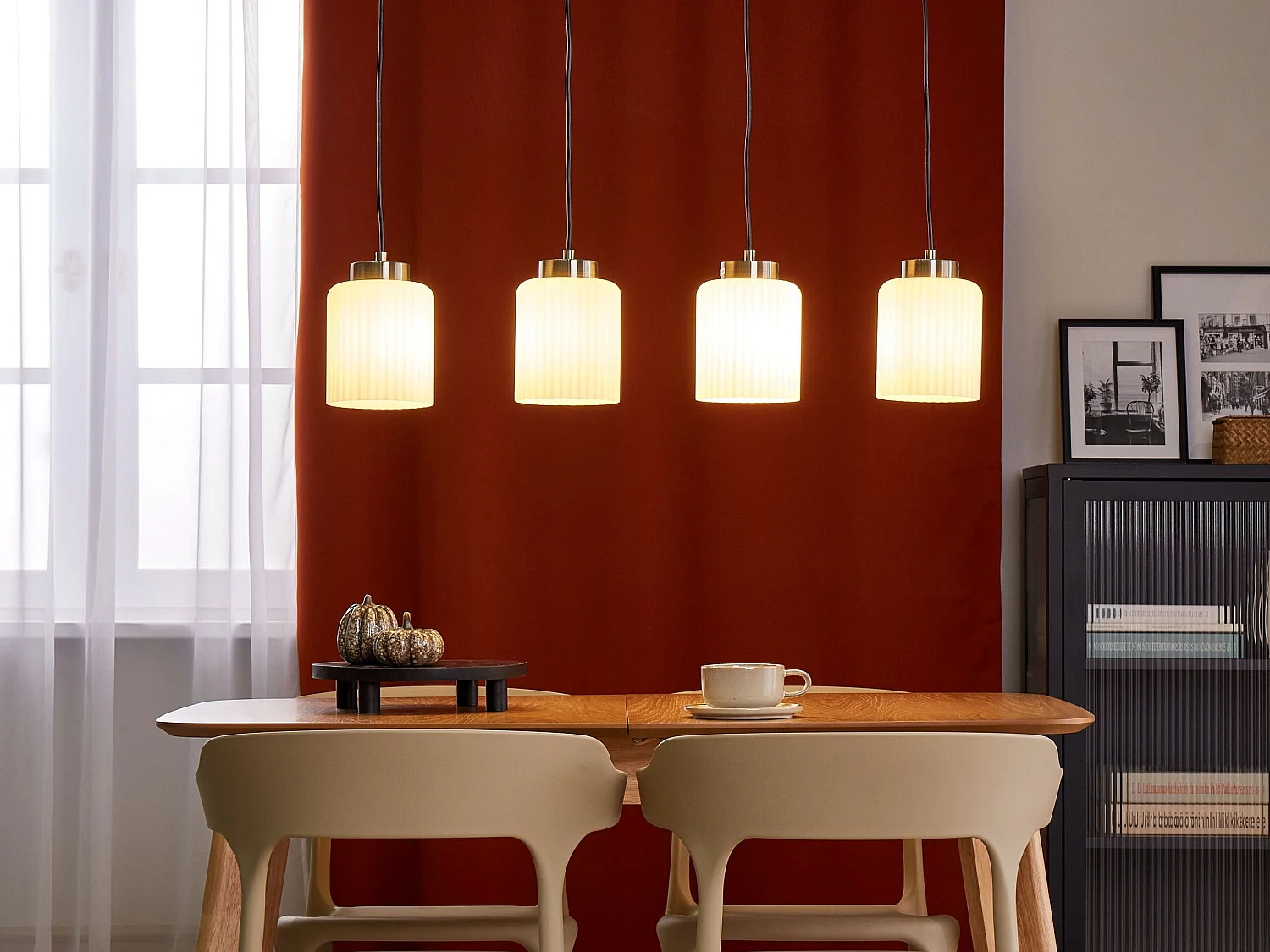 Lampa wisząca CAUDELO Metal Czarny/ biały 1875399