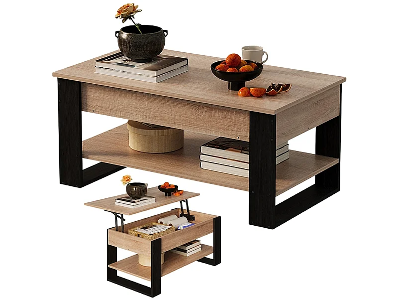 Ława stolik drewniany kawowy loft rozkładany podnoszony schowek stół 92 cm 5004314