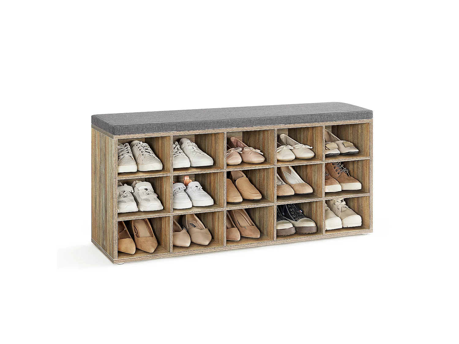 Ławka na buty 30x105x48 cm dąb z niebieskim usłojeniem i szarym 5007707