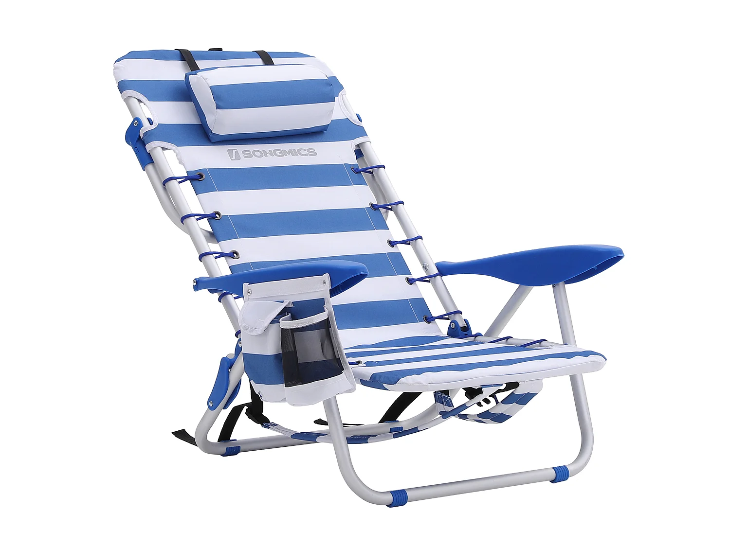 Krzesło plażowe 63x68x75 cm niebiesko-białe 5007990 - obrazek 1