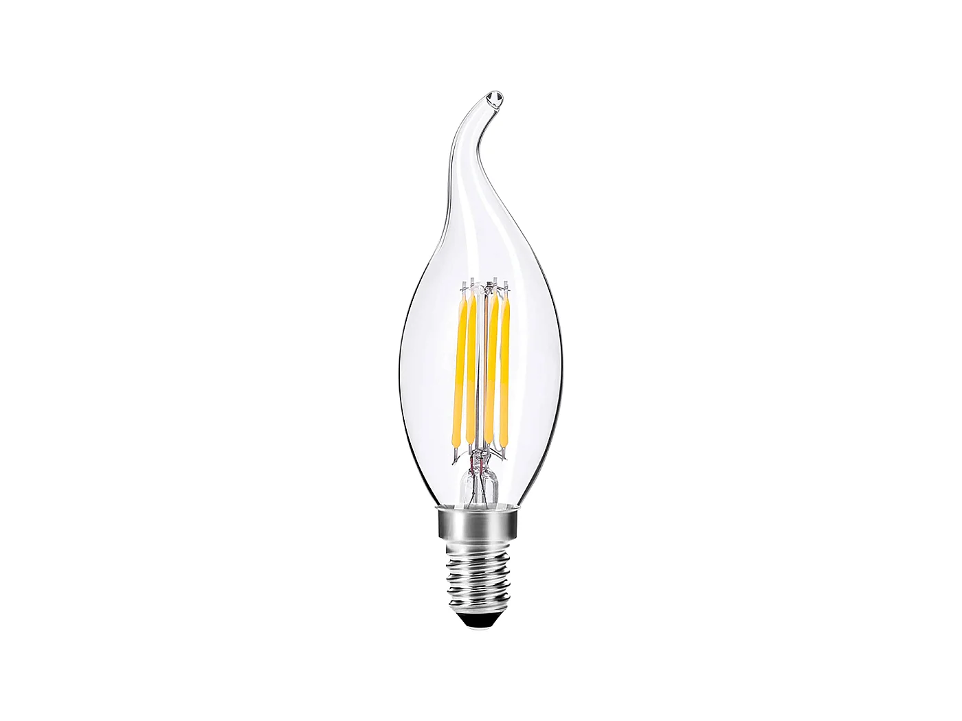 Lampa Alcapower Płomień LED 4W 550lm 4000K E14 Filament Biały Naturalny, klasa D, klasyczny i elegancki design Ø35x125mm 5012020