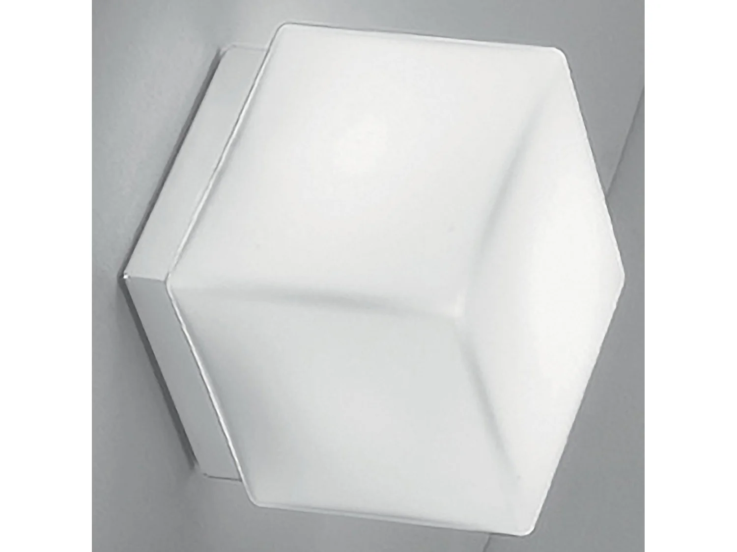 Lampa ścienna sufitowa Dado Square, biały metal, satynowy dyfuzor ze szkła triplex, gniazdo E27, nowoczesny design, wymiary 16 x 16 x 16,5 cm 5012150 - obrazek 1