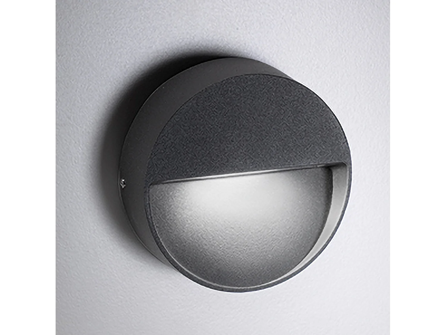 Lampa ścienna LED wewnętrzna zewnętrzna, ciemnoszara, aluminium, 4,5W, IP54, nowoczesna, kompaktowa, średnica 10cm, idealna dekoracja i oświetlenie 5012180 - obrazek 1