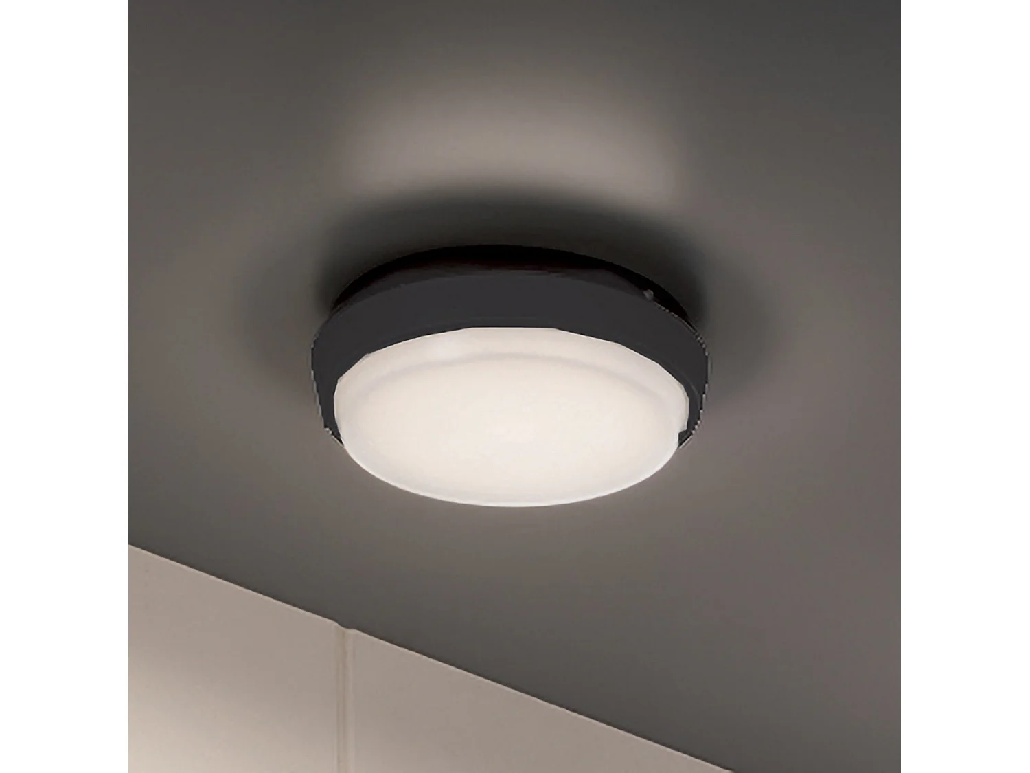 Lampa ścienna i sufitowa LED 10W, odlew aluminium, ciemnoszary antracyt, IP54, 3000K, średnica 17,5 cm, nowoczesny design, wewnątrz i na zewnątrz 5012215 - obrazek 1