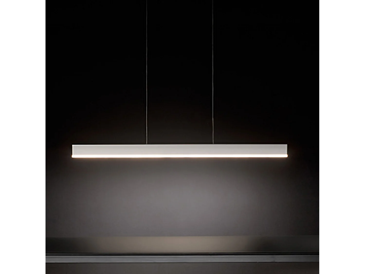 Lampa wisząca LED Riga 40W 3551 lumenów 3000K matowa biel aluminium satynowany dyfuzor nowoczesny liniowy design do wnętrz 120x1x250 cm 5012412 - obrazek 1