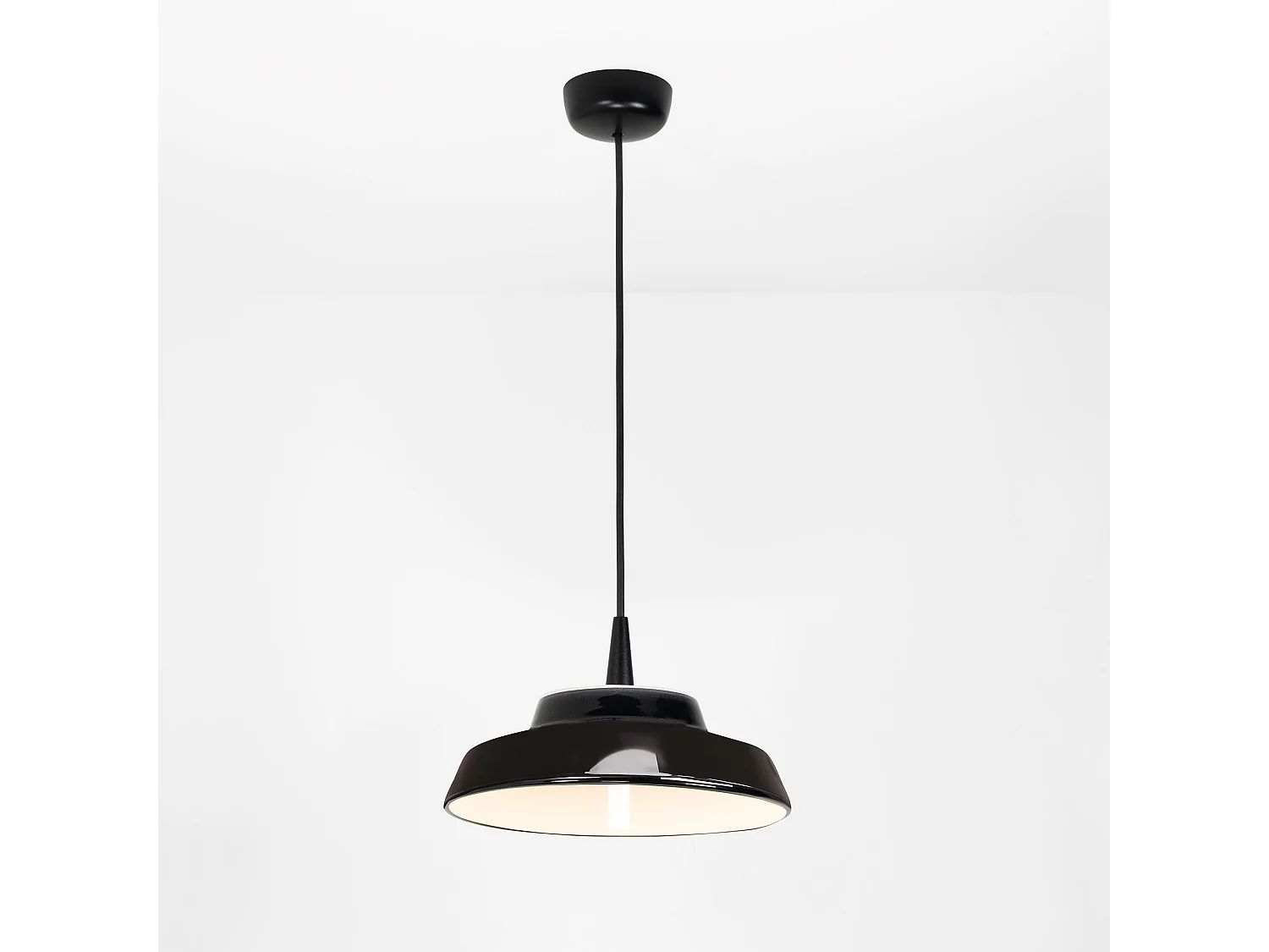Lampa wisząca LED Circus Black, nowoczesny design, ręcznie wykonany ceramiczny dyfuzor 24 cm, ciepłe światło 2700K, eleganckie białe wykończenie 5012415 - obrazek 1