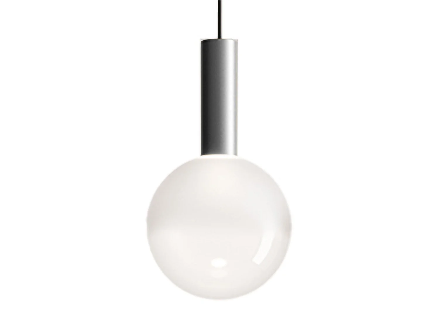 Lampa wisząca LED Zafferano z aluminium i dmuchanego szkła borokrzemianowego, ciepłe światło 2700K, średnica 18 cm, kolor aluminium 5012422 - obrazek 1