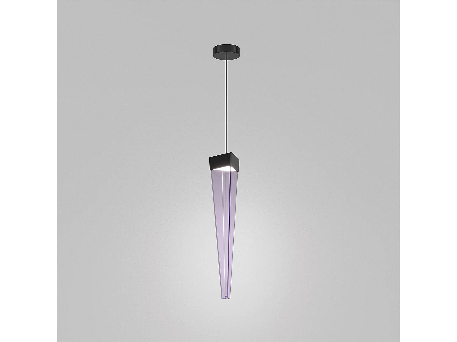 Lampa wisząca LED Stalactite 12W 2700K, kolor ametystowy, z polerowaną czarną niklowaną strukturą, nowoczesny i sceniczny design, regulowana wysokość 5012434 - obrazek 1