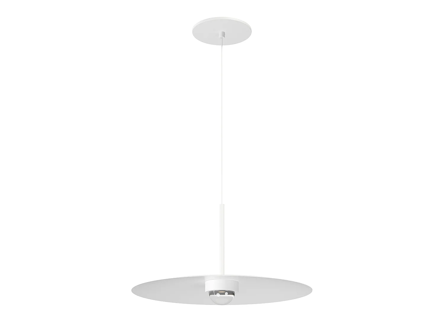 Lampa wisząca Beneito & Faure Hat, wpuszczana, 8W, 83º, 3000K, biała, Mate – profesjonalna lampa wisząca LED do wnętrz, o ciepłym świetle 5012448 - obrazek 1