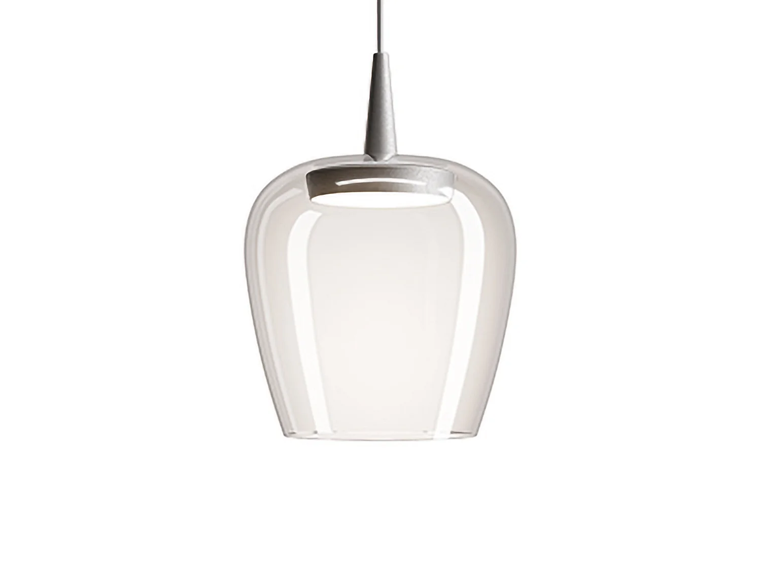Lampa wisząca Zafferano Bilia 230V LED 8W CRI 90, szkło borokrzemianowe dmuchane ustnie, aluminium i transparentne, średnica 18 cm, wysokość 324 cm 5012472 - obrazek 1