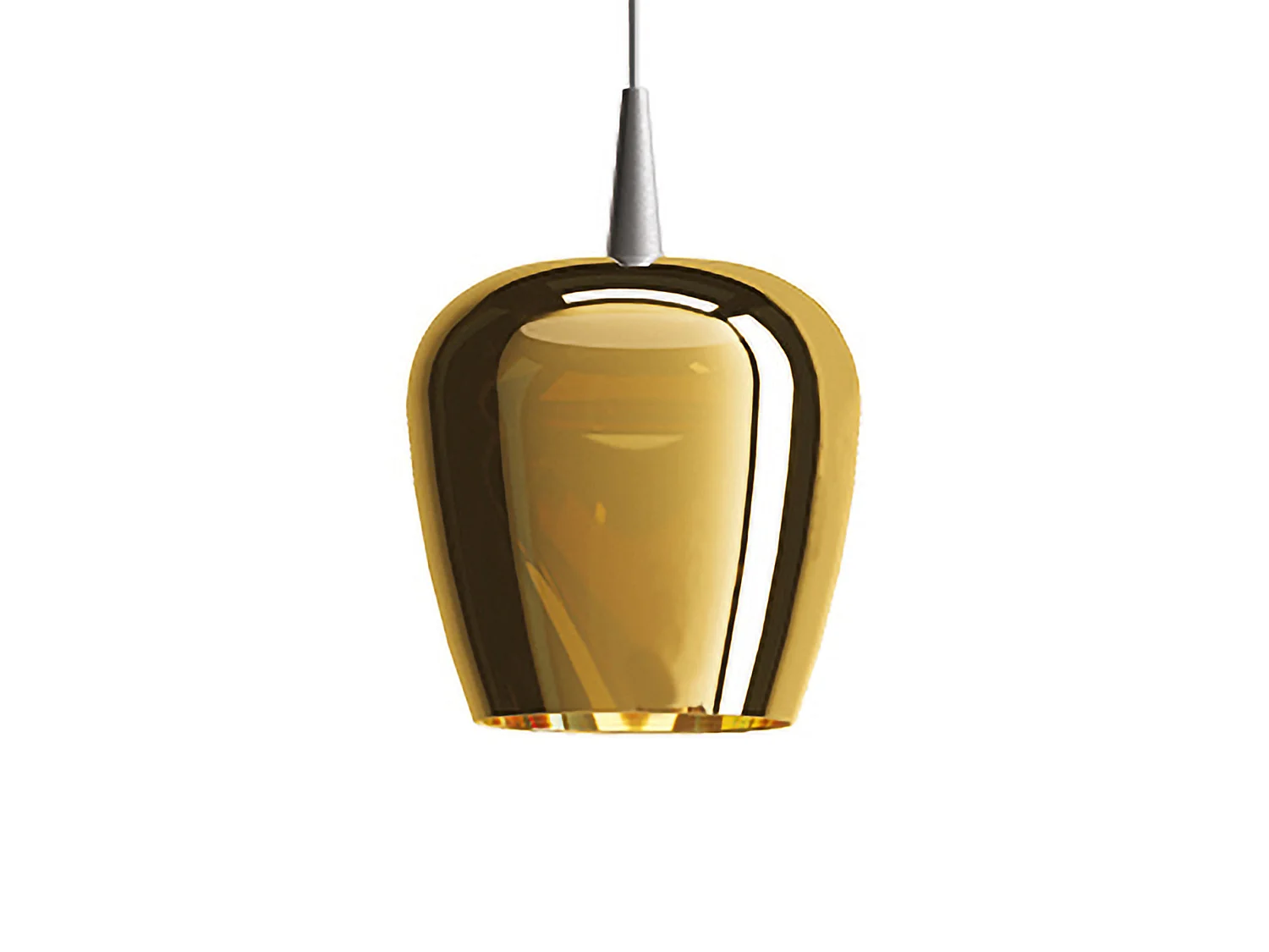Lampa wisząca Zafferano Bilia 230V LED 8W ze szkła borokrzemowego w kolorze antycznego złota, kształt dzwonka, średnica 18 cm i wysokość 324 cm 5012477 - obrazek 1