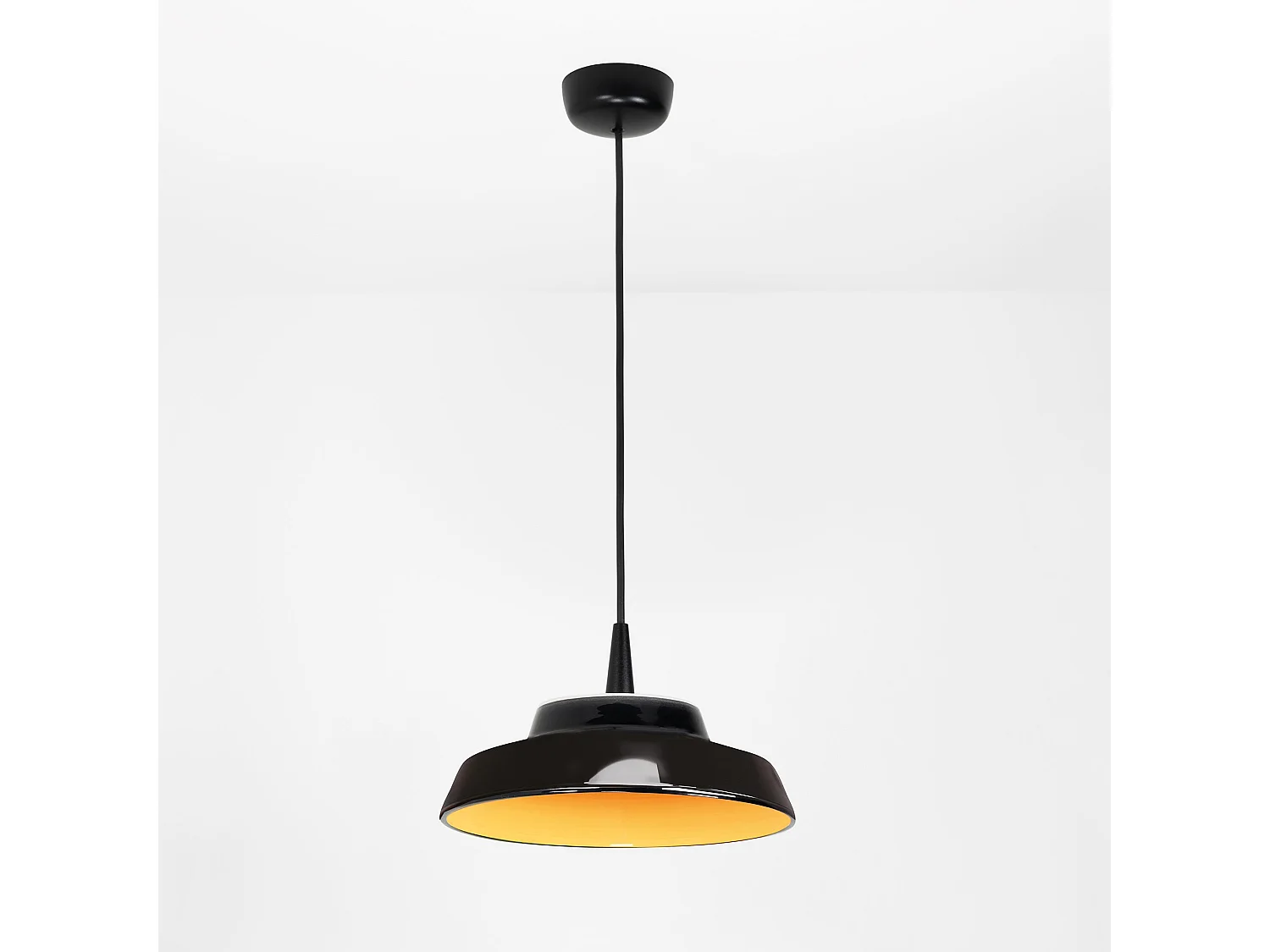 Lampa wisząca Circus Black Ø 24 cm ceramika żółto-złota, LED 8W 3000K, ściemnialna TRIAC, nowoczesny design IP40 do wnętrz, ręczne wykonanie 5012523 - obrazek 1