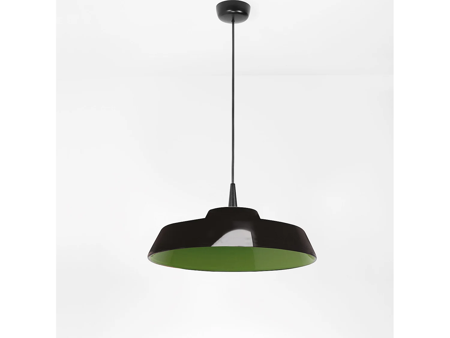 Lampa wisząca LED Circus Black, ceramiczny dyfuzor, zielone wykończenie, średnica 35 cm, ciepłe światło 2700K, ściemnialna TRIAC, handmade 5012554 - obrazek 1