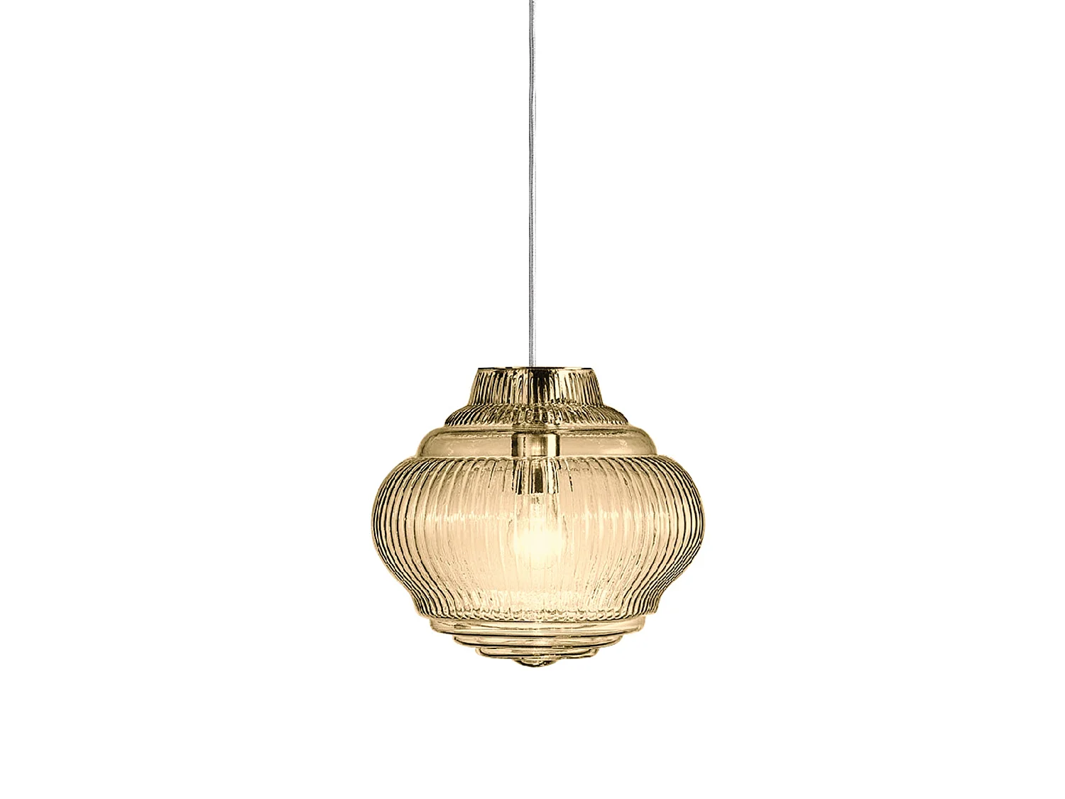 Lampa wisząca Bonnie ze szkła dmuchanego Amber Rigadin, wykonanie z szarego metalu, średnica 27,5 cm, wysokość 313 cm, E27, IP20, do użytku wewnątrz 5012552 - obrazek 1