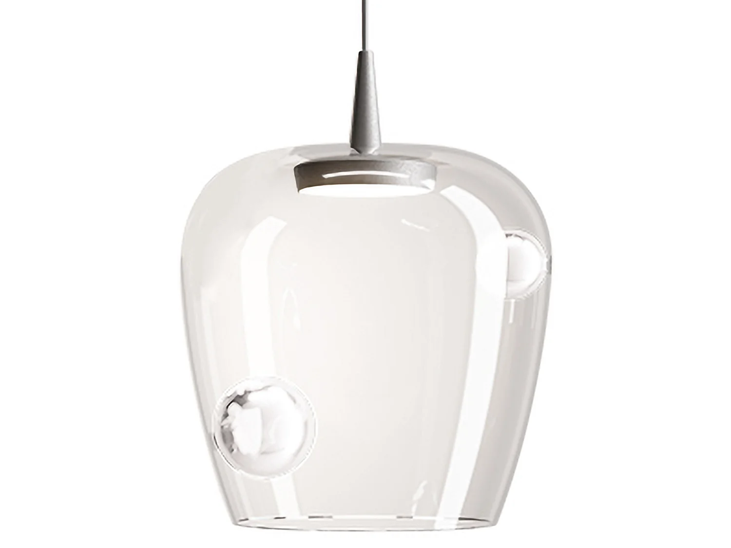 Lampa wisząca Zafferano Bilia 27 cm, szkło borokrzemianowe i aluminium, LED 8W 3000K, przezroczysta, modułowa oprawa do wnętrz, wysoka jakość 5012557 - obrazek 1