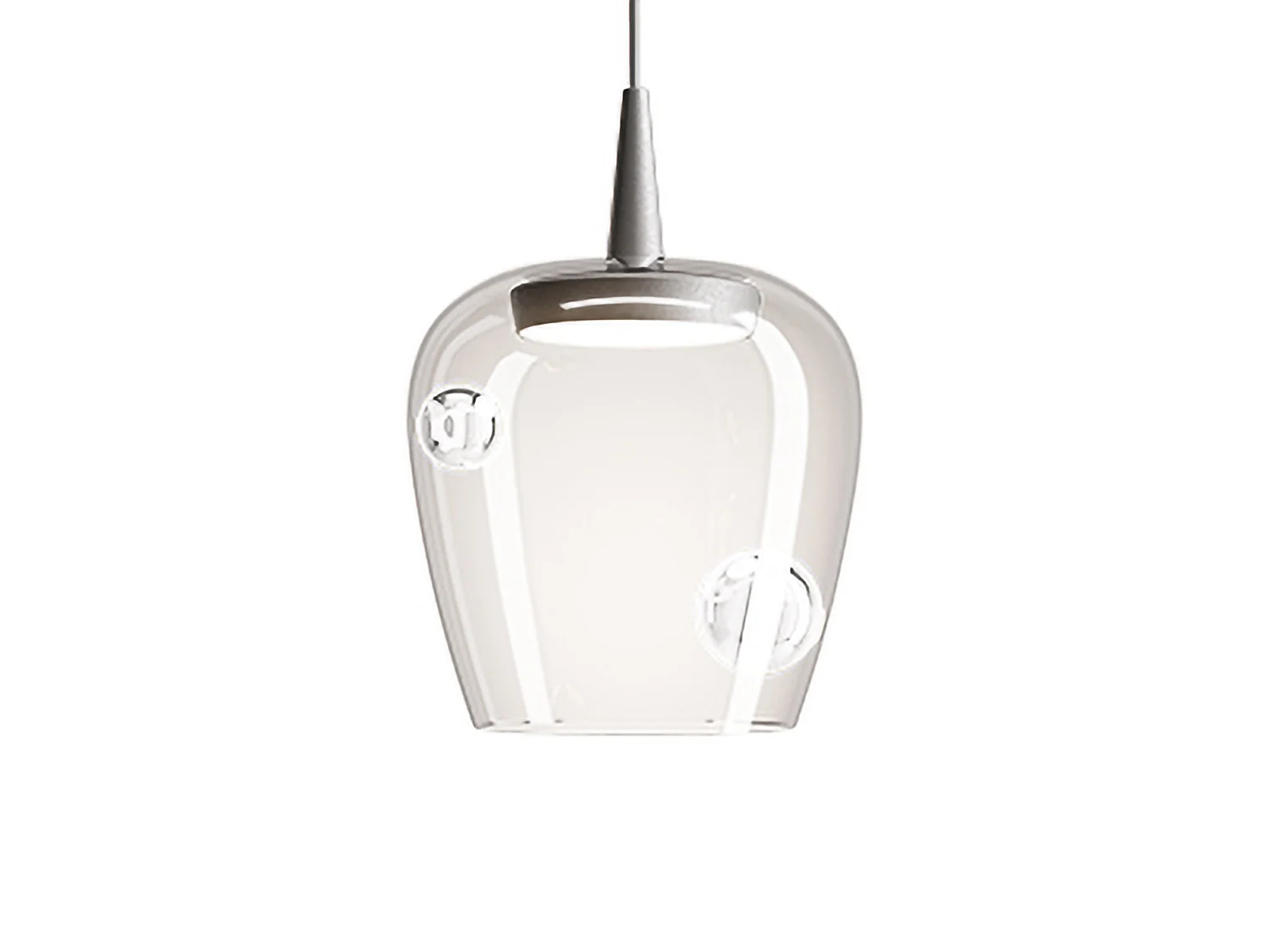 Lampa wisząca Zafferano Bilia 18 LED 8W 3000K z dmuchanego szkła borokrzemianowego i aluminium, elegancki design do wnętrz, wykończenie transparentne 5012565 - obrazek 1