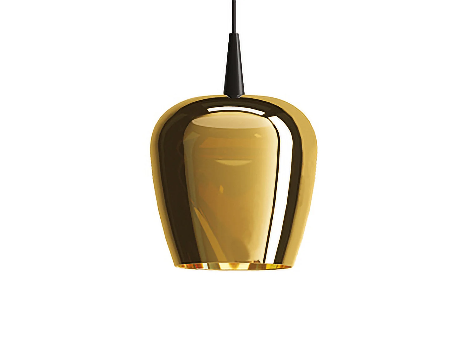 Lampa wisząca szafranowa Bilia 230V LED 8W 2700K Szkło borokrzemianowe Czarne i antyczne złoto Nowoczesny design dzwonka Wysoka wydajność CRI 90 5012587 - obrazek 1