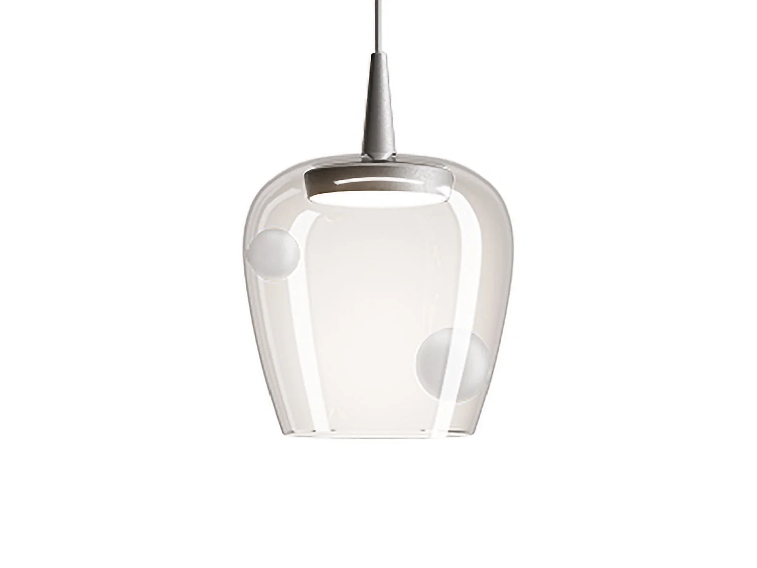 Lampa wisząca Zafferano Bilia 230 V z dmuchanego szkła borokrzemianowego z piaskowanym wykończeniem aluminiowym LED 8 W 3000 K ściemnialny TRIAC 5012590 - obrazek 1