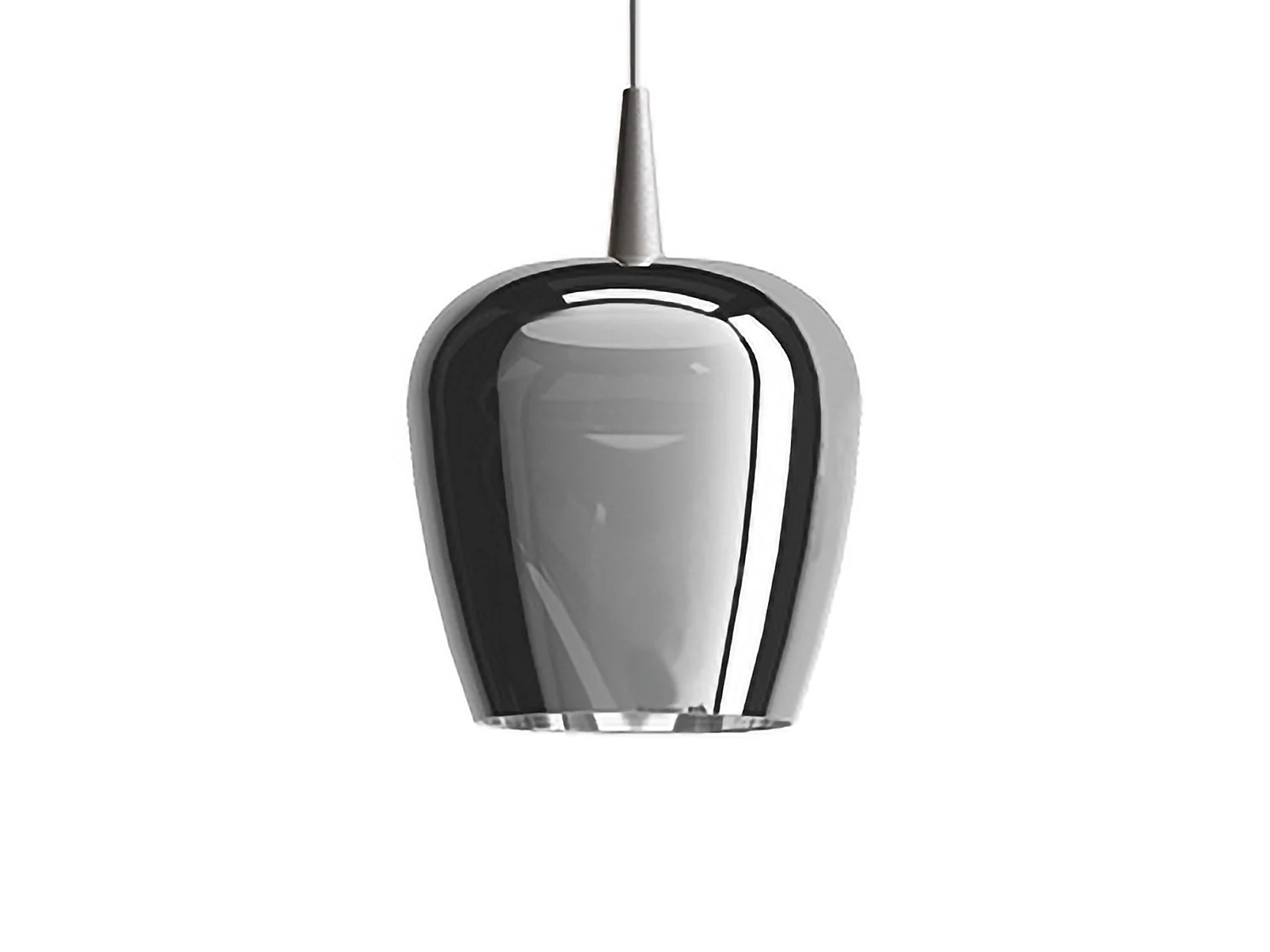 Lampa wisząca Zafferano Bilia 230V LED 8W z aluminium w kolorze srebrnym, w kształcie dzwonu, z dmuchanego szkła borokrzemianowego, średnica 18 cm 5012595 - obrazek 1