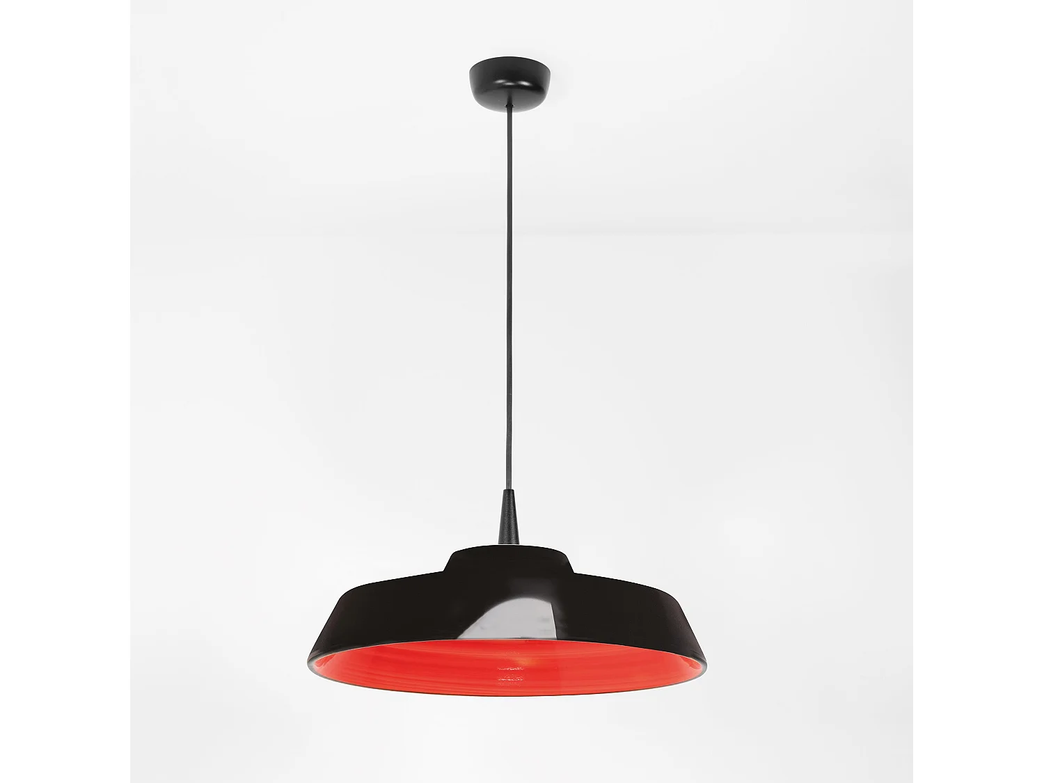 Lampa wisząca LED Circus Black 8W 2700K średnica 35 cm, ręcznie wykonana z ręcznie robionej ceramiki z czerwonym wykończeniem zewnętrznym 5012615 - obrazek 1