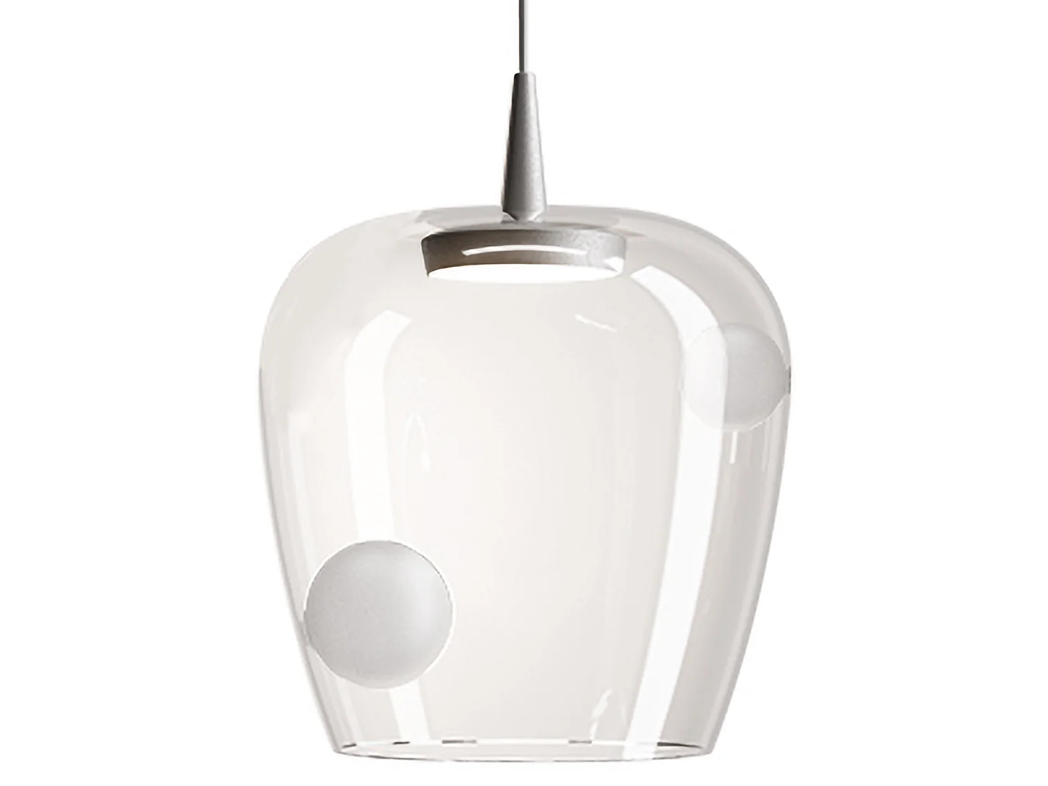 Lampa wisząca Zafferano Bilia 27 LED 8W 2700K 645lm, aluminium piaskowane, elegancka konstrukcja z kloszem z dmuchanego szkła borokrzemowego 5012626 - obrazek 1