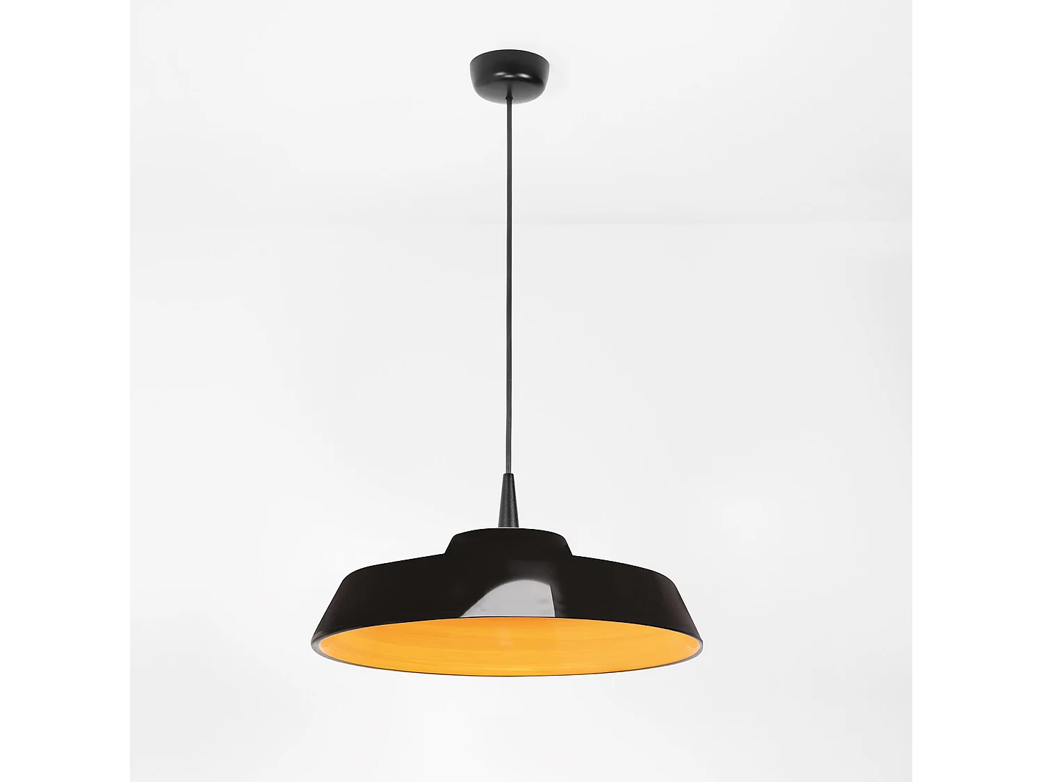 Lampa wisząca LED Circus Black 8W 3000K Ceramika złota żółta, klosz Ø 35 cm, ręczne wykonanie, Made in Italy, kabel 300 cm, IP40 Design Premium 5012641 - obrazek 1